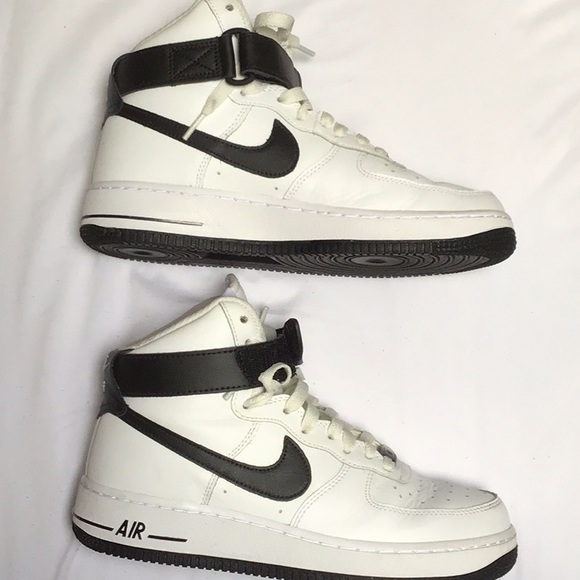 Nike Air Force 1 High Top Sneakers - White and Black - Picture 2 of 4